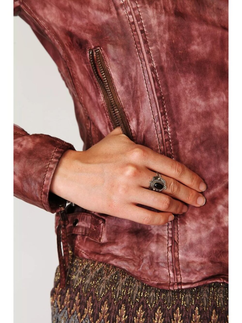 Free People Muubaa Distressed Leather Moto Biker Jacket 4| Indie Coastal Cowgirl - Picture 5 of 16